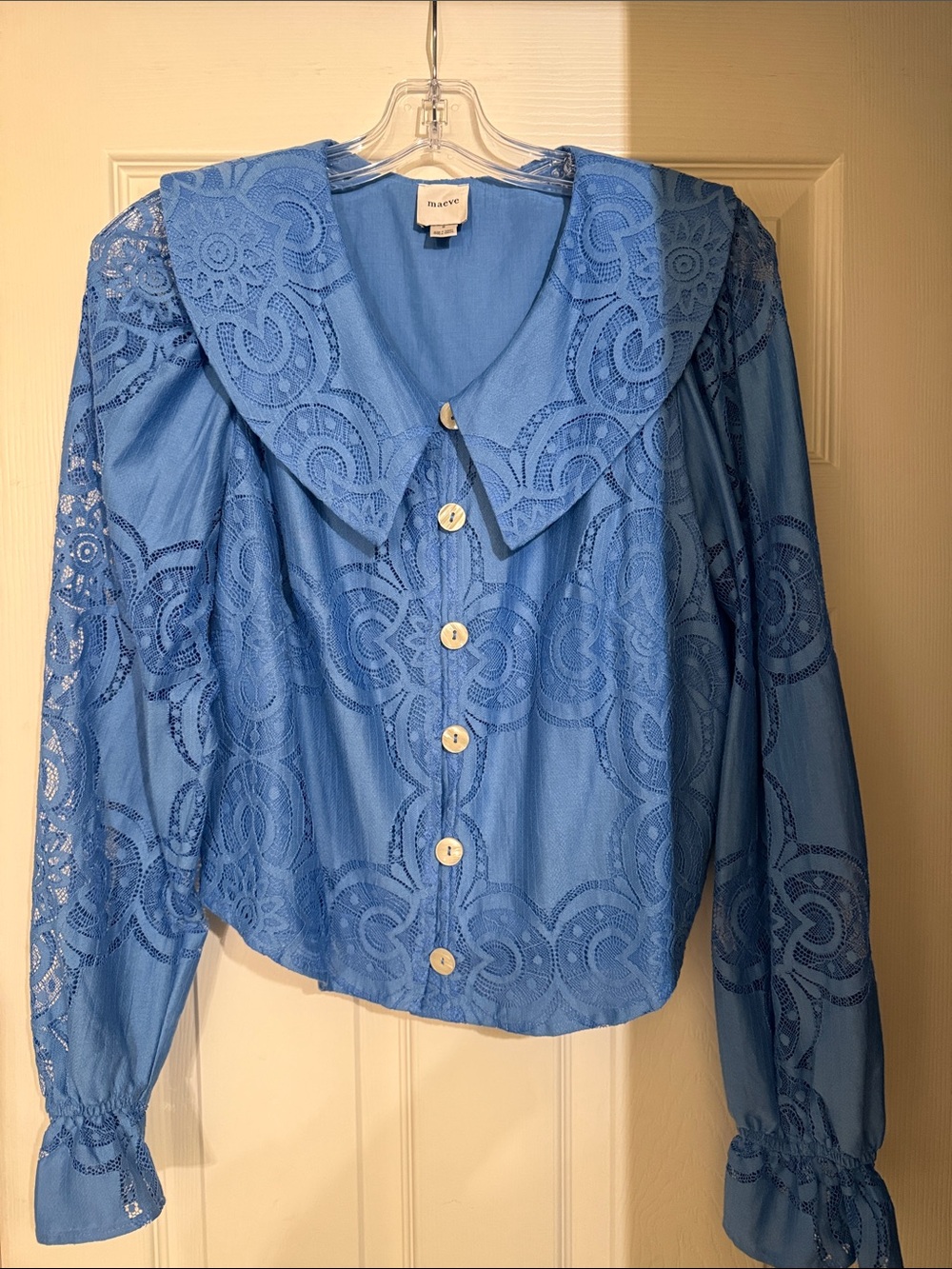 NWOT Anthropologie Maeve Eyelet Button-Up Blouse